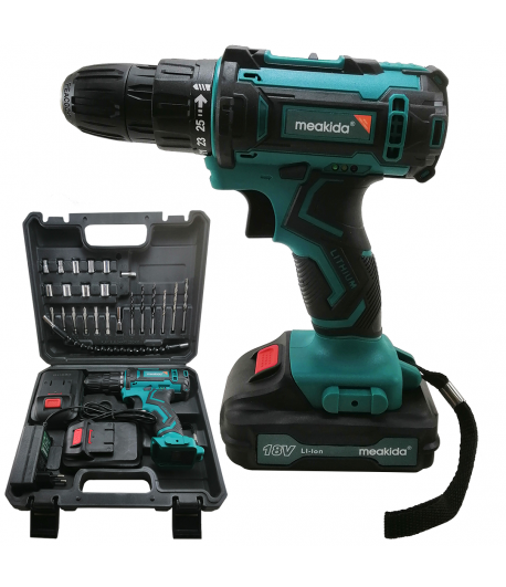 1511.png Cordless Drill 18V With 2 Batteries MEAKIDA - Image 1